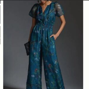 Anthropologie XS Somerset Silk Jumpsuit